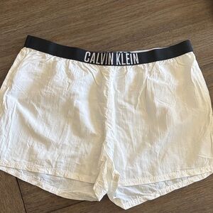 Calvin Klein White Shorts with Black Logo Waistband